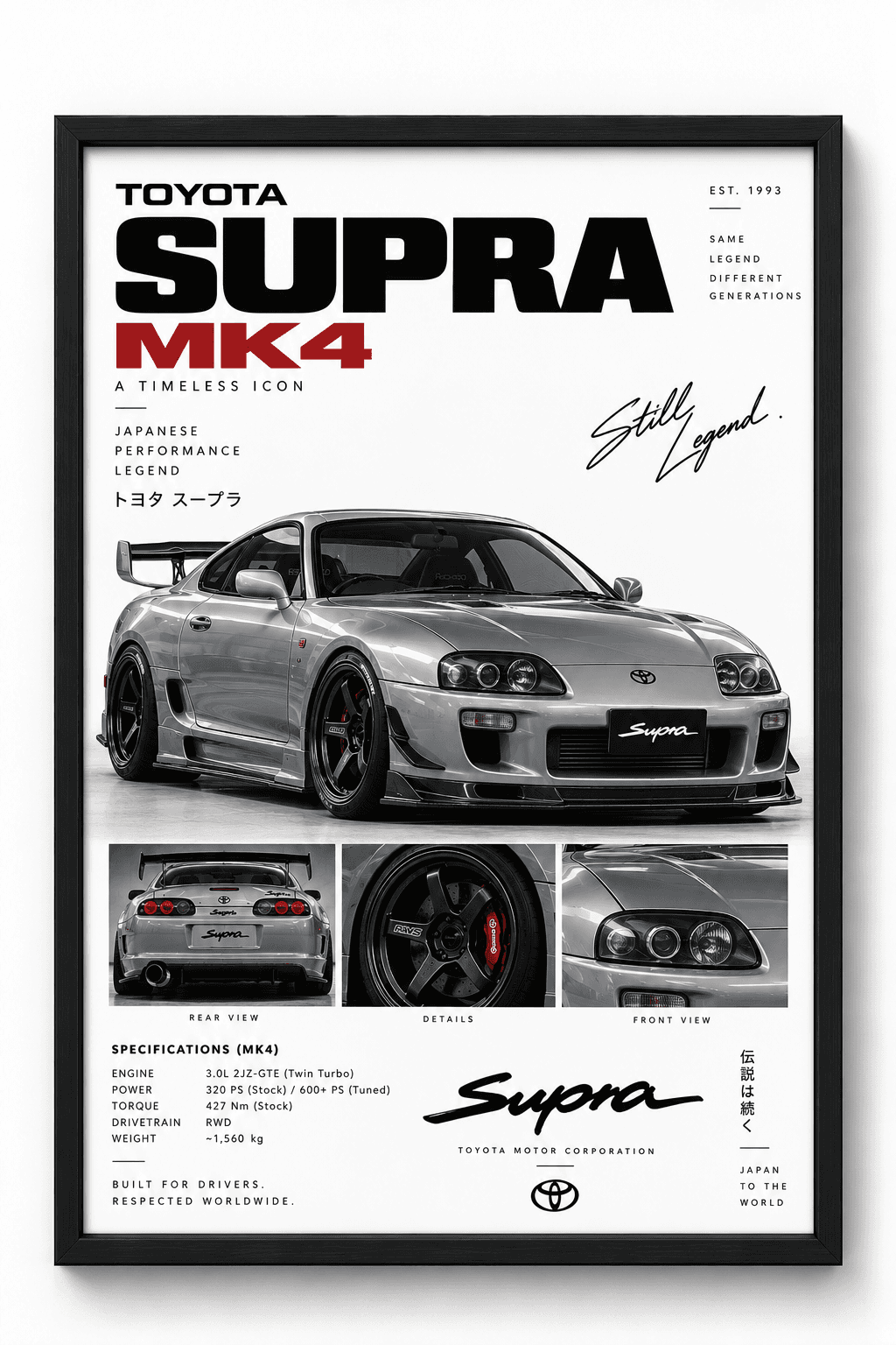 Toyota Supra MK4 wall frame