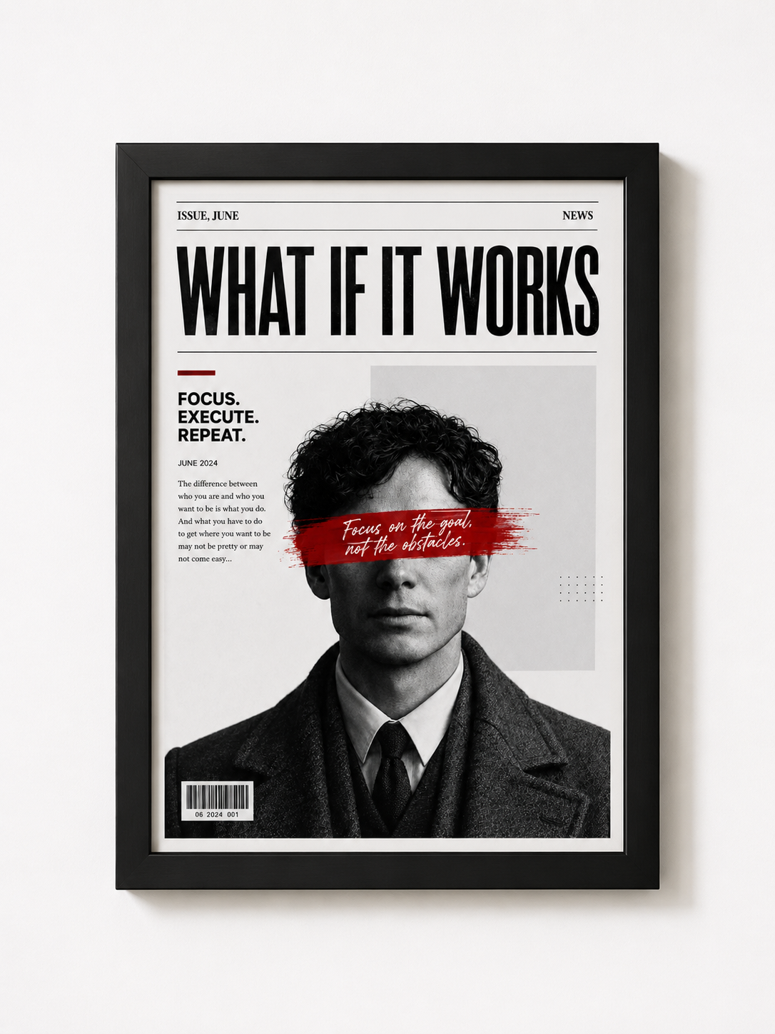 Focus.Execute.Repeat.A4 Wall Frame
